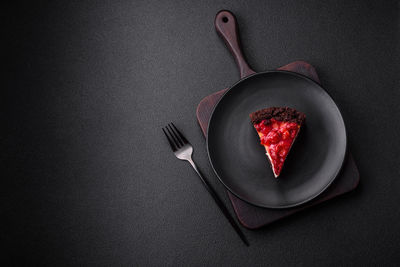 High angle view of food on table