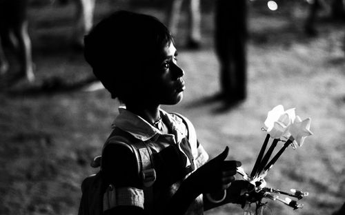 Boy playing outdoors