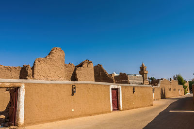 View of fort against clear blue sky