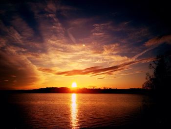 Scenic view of sunset over river