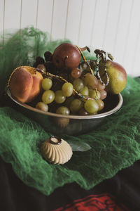 Close-up of food in plate on table