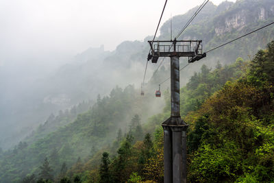 View of overhead cable car