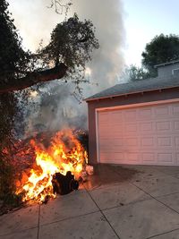 Bonfire against sky