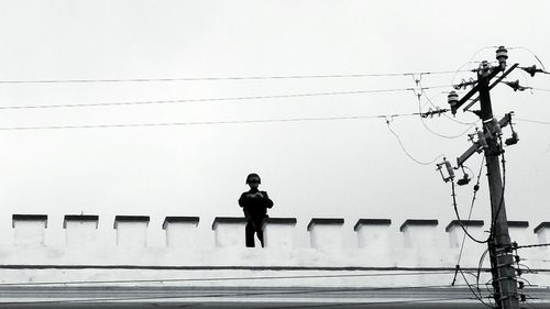 Low angle view of power lines