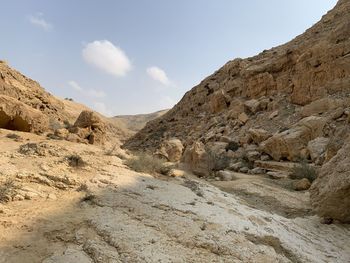 Scenic view of arid landscape against sky