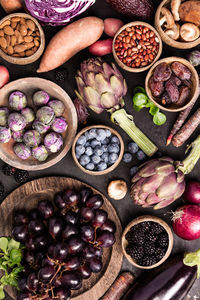 High angle view of fruits in bowl