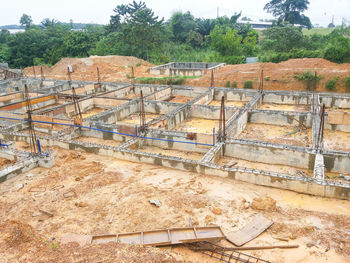 High angle view of construction site