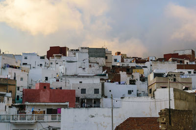 Residential district against sky