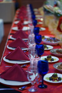 Close-up of drink served on table