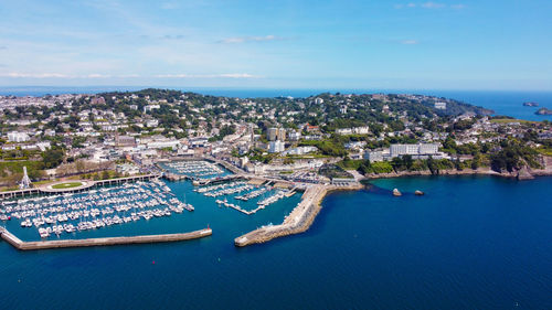 Torquay harbour and surrounding town