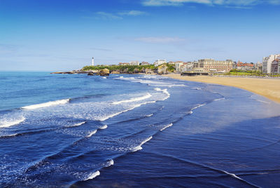 A view of biarritz city in the south of france during a wonderful sunny day