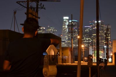 Illuminated city at night