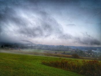 Scenic view of field against sky