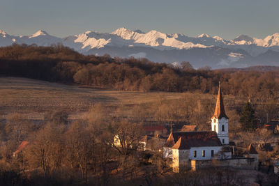 Panoramic shot of townscape against sky