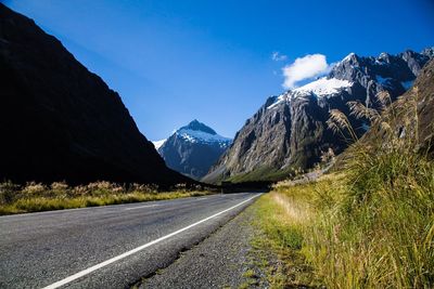 Scenic view of mountains against clear sky