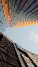 Low angle view of modern building against sky