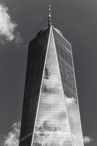 Low angle view of skyscrapers against sky