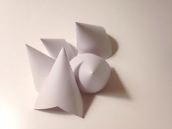 Close-up of white object over white background