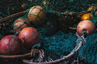 Close-up of fishnets