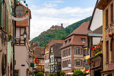 Low angle view of buildings in city