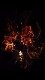 Close-up of bonfire at night