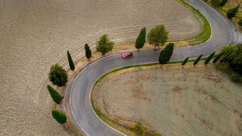 High angle view of road
