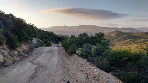 Road leading towards mountains