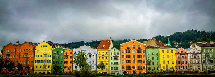 Panoramic view of residential buildings against sky