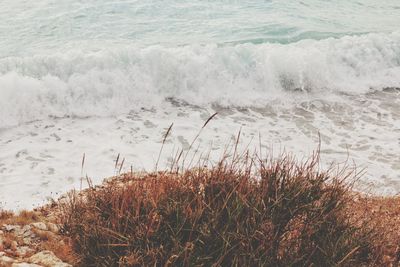 High angle view of sea