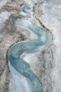 Meltwater stream on snowbird glacier, talkeetna mountains, alaska