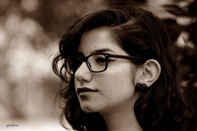 Close-up portrait of a young woman