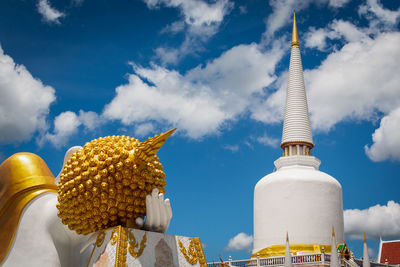 Low angle view of temple against sky