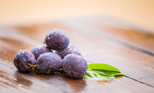 Close-up of fresh fruits on table