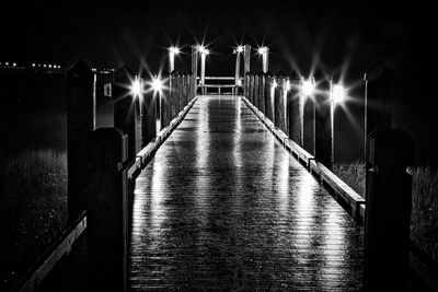 Illuminated lights at night