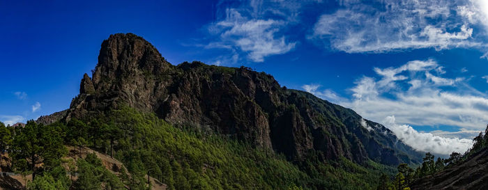 Low angle view of rocks against sky