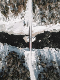 Scenic view of frozen waterfall