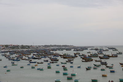 High angle view of sea against sky