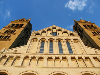 Low angle view of historic building against sky