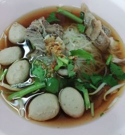 High angle view of food in bowl