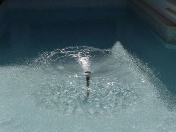 High angle view of person swimming in sea