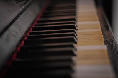 Close-up of piano keys