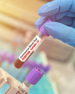 Close-up of hand holding paper