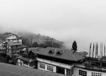 High angle view of townscape against sky