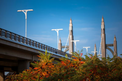 Low angle view of bridge against sky