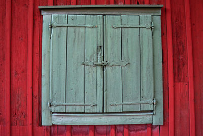 Closed door of old building