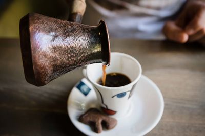 Close-up of coffee on table