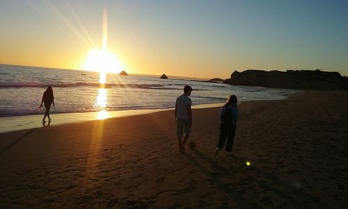 Scenic view of sunset over sea