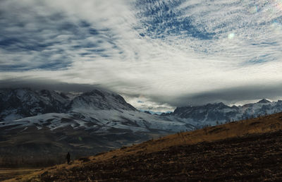 Scenic view of mountains against sky