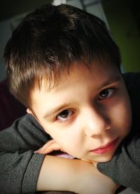 Close-up portrait of cute boy