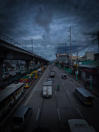 High angle view of traffic on road